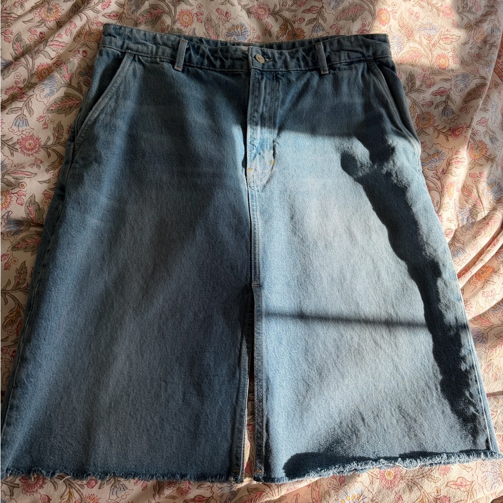 Reformation “Dyani” Denim Midi Skirt